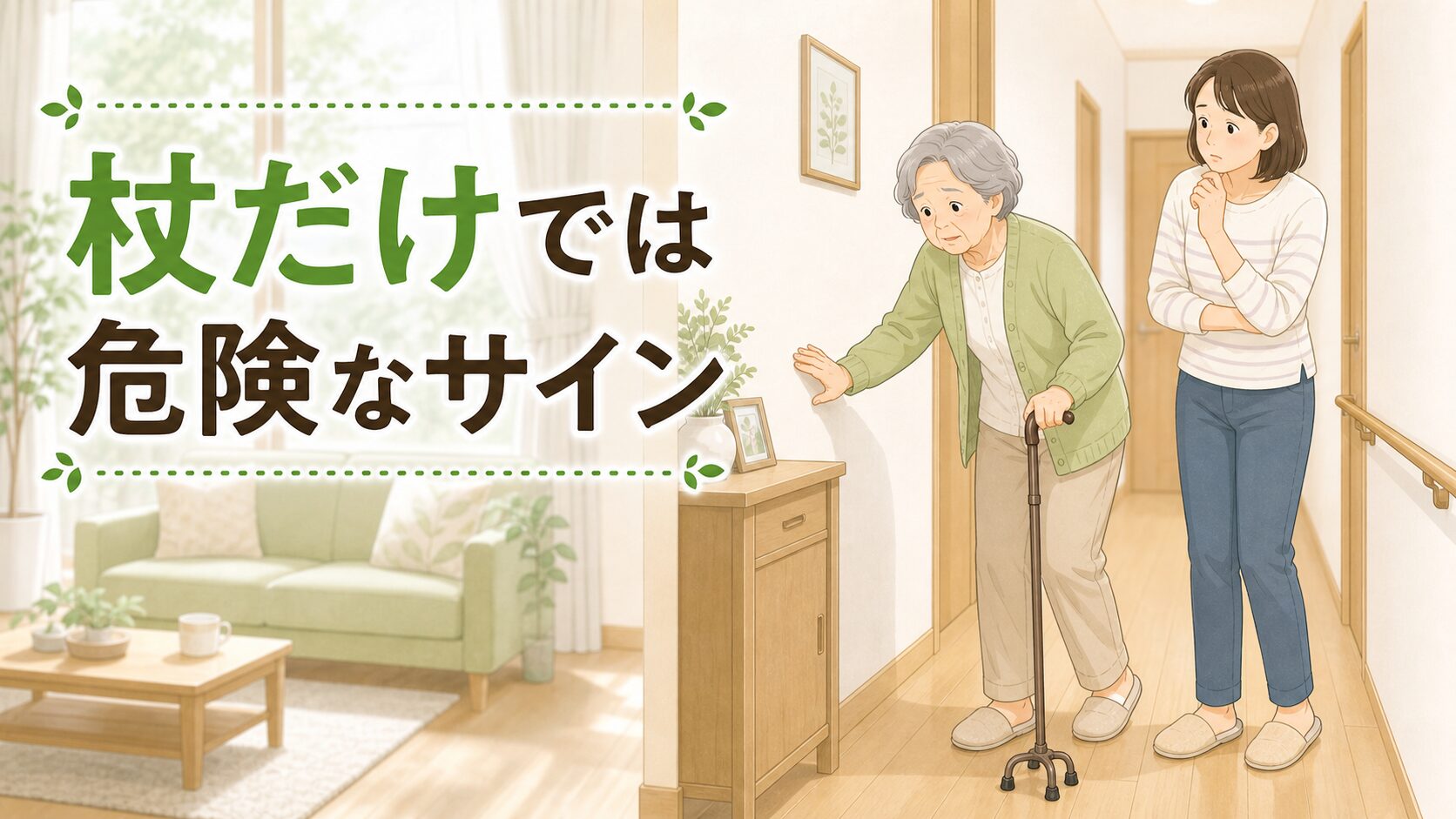 杖だけでは危険なサイン