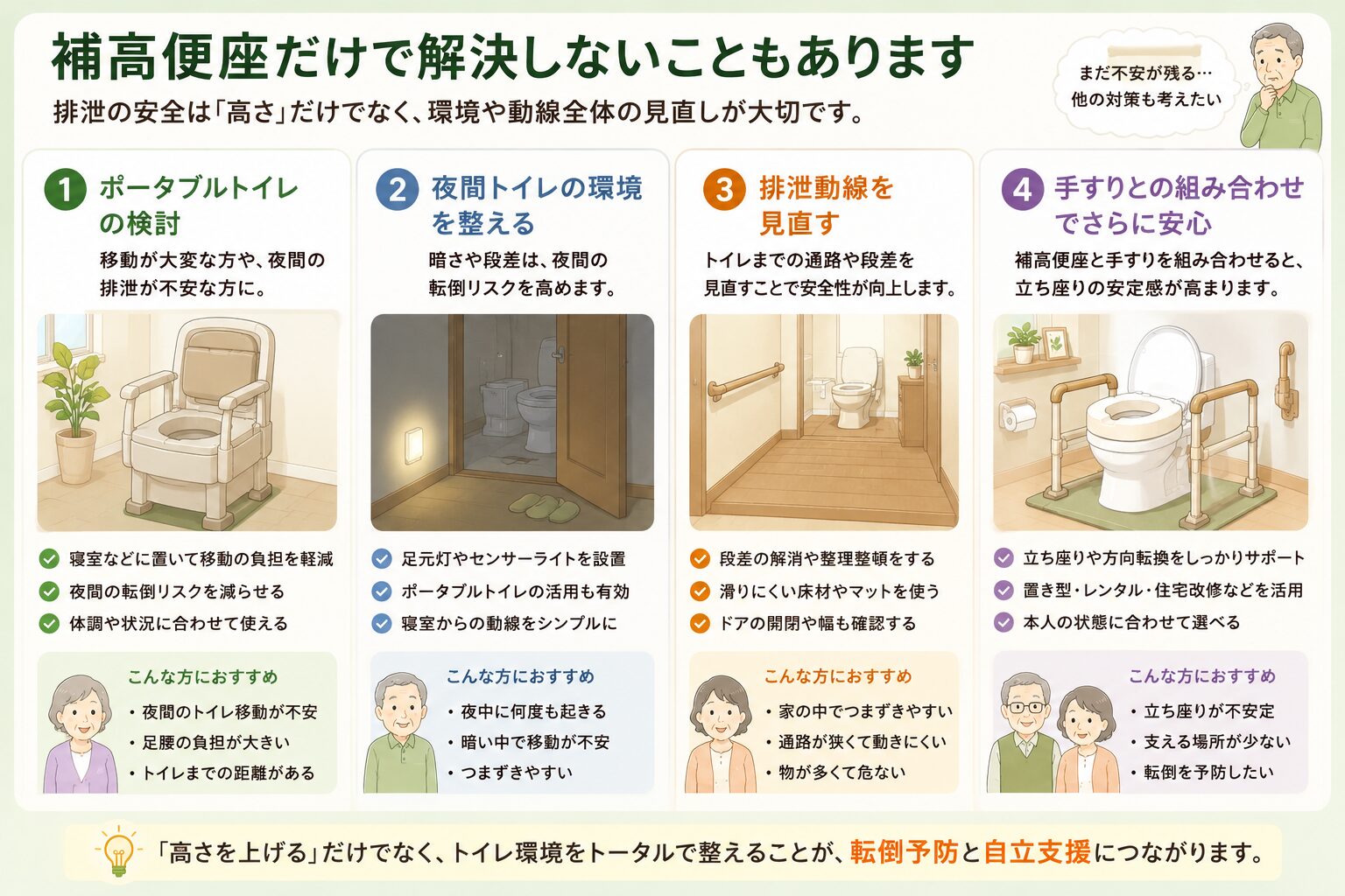 補高便座だけで解決しないことと関連する排泄環境の見直しポイント