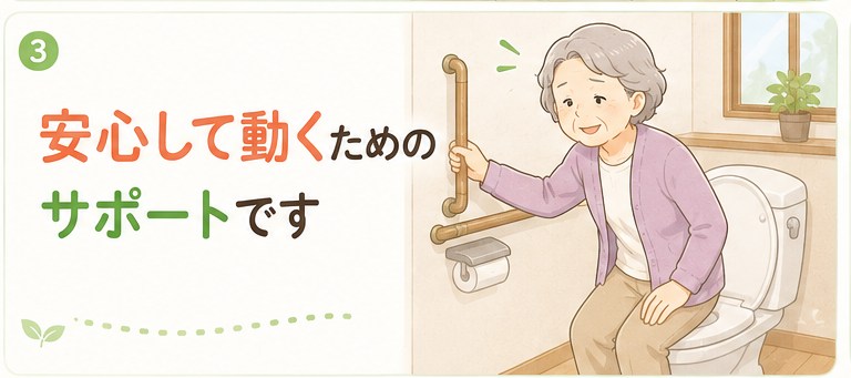 安心して動くためのサポートです