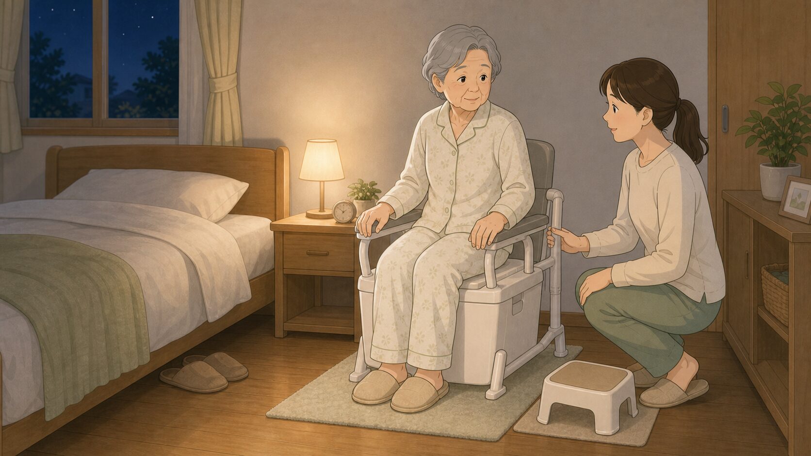 ポータブルトイレを活用している場面