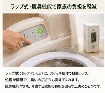 ラップ式・脱臭機能付きポータブルトイレ