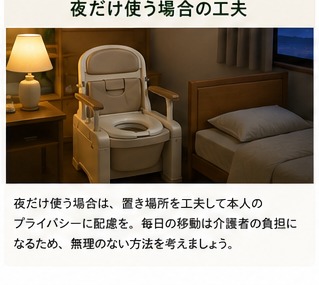 夜間のみポータブルトイレを設置する方法