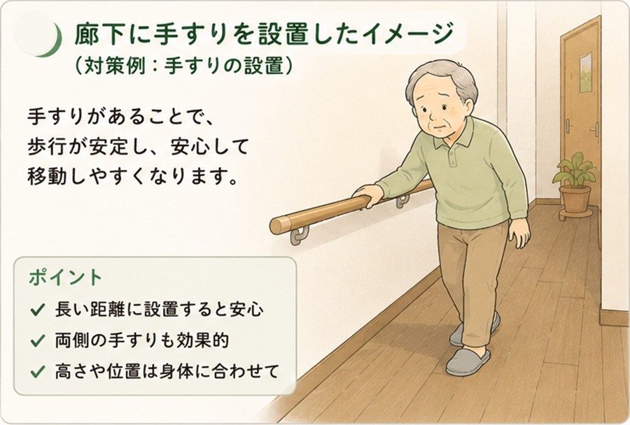 廊下を壁づたいで歩くようになった時の転倒予防 3