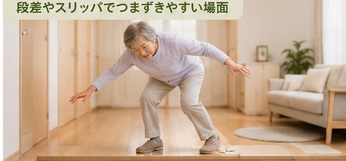 介護靴が必要なサイン - 段差でつまずく場面