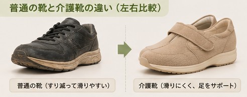 普通の靴と介護靴の違い比較