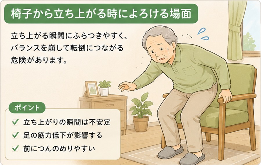 立ち上がる時によろける時の転倒予防 1