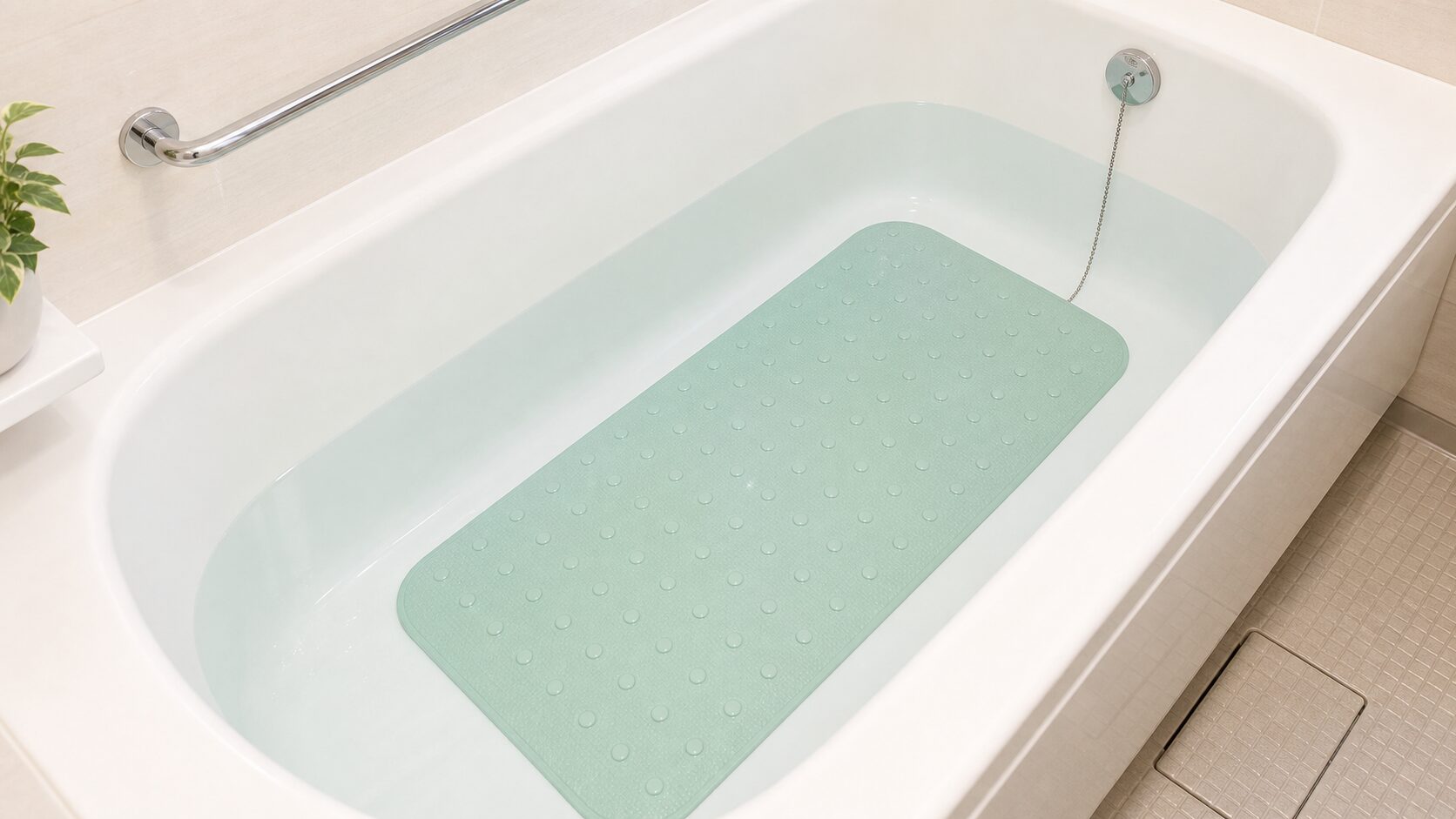 浴槽内に滑り止めマットを設置したイメージ